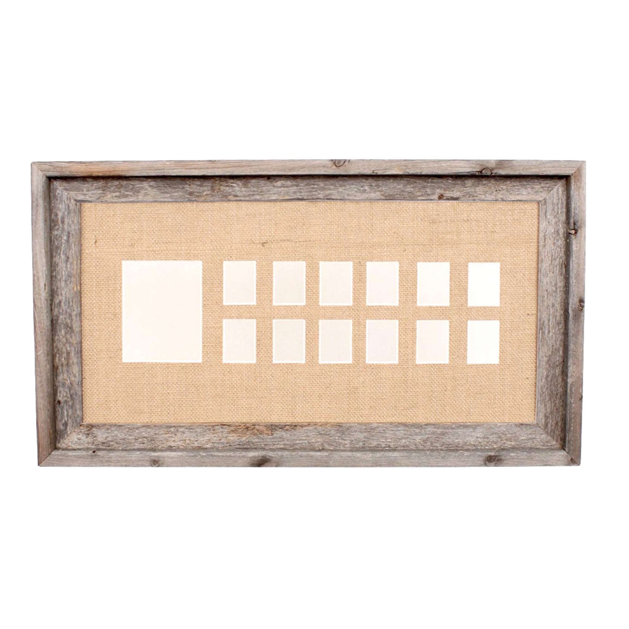 BarnwoodUSA School Years Matted Picture Frame K-12, 100% Upcycled Wood (10x20, Burlap)